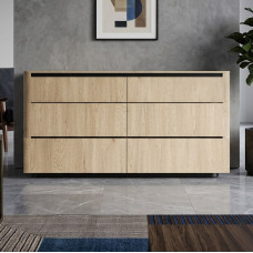 Комод з телескопічними напрямними Perfect Home Torro 6S/163 163,2x82,9x38,1 Дуб кремона/Чорний (PFH-091416)