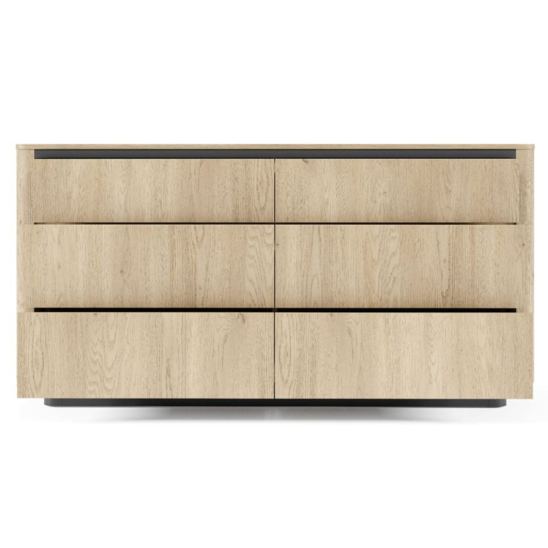Комод з телескопічними напрямними Perfect Home Torro 6S/163 163,2x82,9x38,1 Дуб кремона/Чорний (PFH-091416)