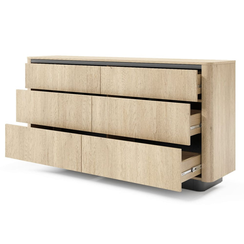 Комод з телескопічними напрямними Perfect Home Torro 6S/163 163,2x82,9x38,1 Дуб кремона/Чорний (PFH-091416)