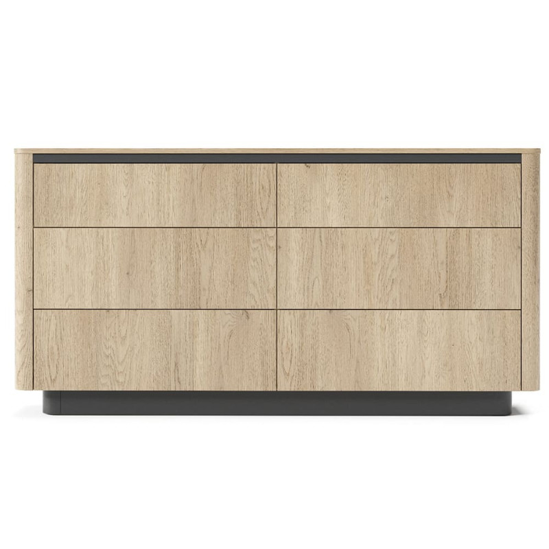 Комод з телескопічними напрямними Perfect Home Torro 6S/163 163,2x82,9x38,1 Дуб кремона/Чорний (PFH-091416)