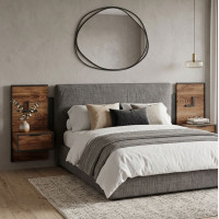 Тумби приліжкові 2 шт з шухлядою та підсвіткою Perfect Home Hilton 1S/49 102x48,8x39,6 Каштан/Антрацит (PFH-091082)