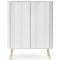 Комод високий Perfect Home Zova K103 2D 103x129x39 Білий (золоті ніжки) (PFH-091286)