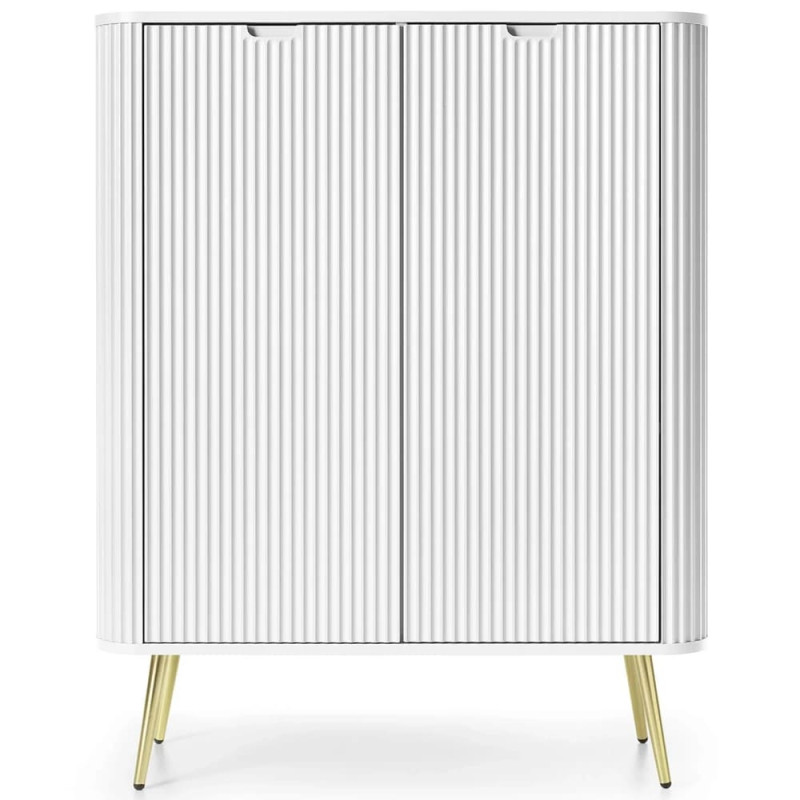 Комод високий Perfect Home Zova K103 2D 103x129x39 Білий (золоті ніжки) (PFH-091286)