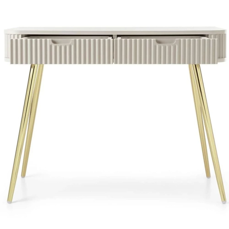 Туалетний столик з телескопічними напрямними Perfect Home Zova T103 103x80x49 см Кашемір (золоті ніжки) (PFH-091301)