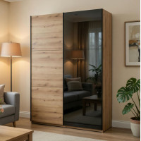Шкаф купе Doros G-Caiser Дуб Эвок 1 ДСП / 1 Стекло / 3 части 180х60х240 (DRS-011577)