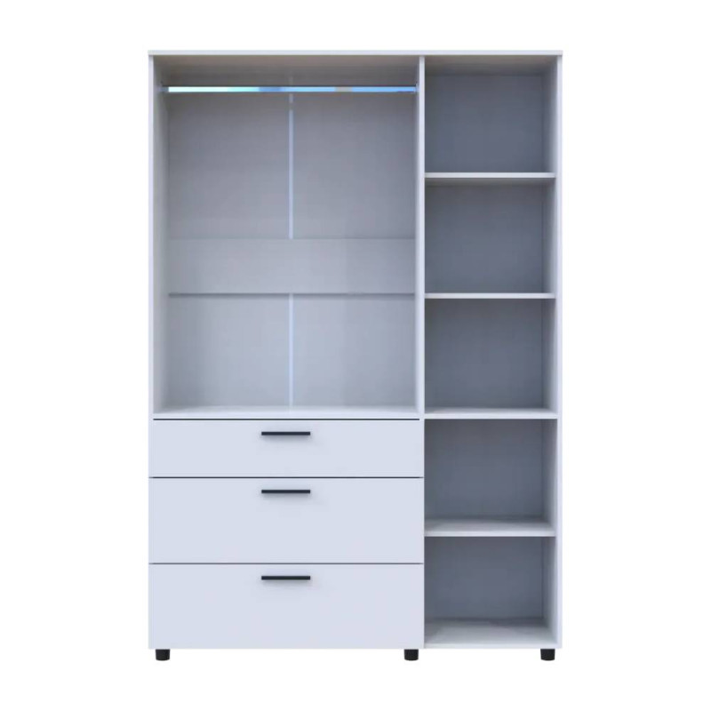 Шафа для одягу Doros Торн Білий 3 ДСП/3Ш (штанга) 135х51.6х200 (DRS-012057)