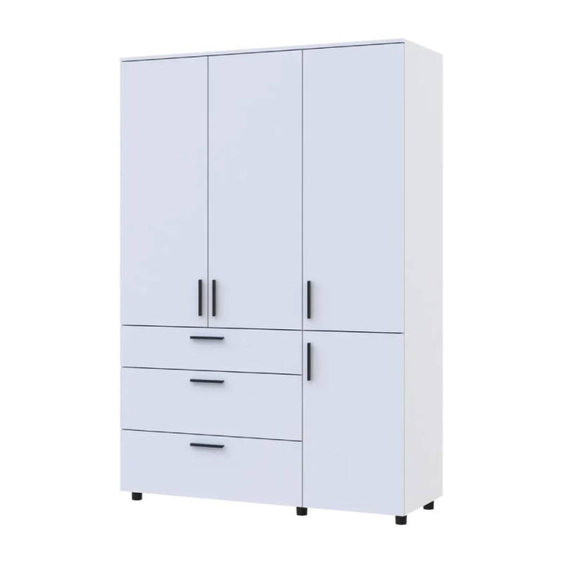 Шафа для одягу Doros Торн Білий 3 ДСП/3Ш (штанга) 135х51.6х200 (DRS-012057)