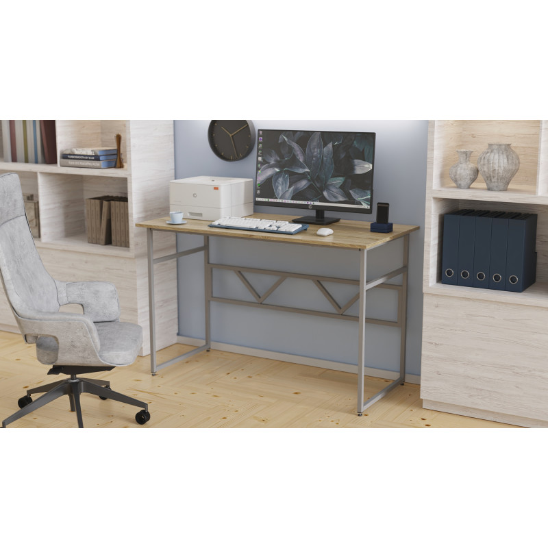 Письмовий стіл Ferrum-decor Райан 75x120x70 сірий ДСП Дуб Сонома 16мм (FRD-101632)