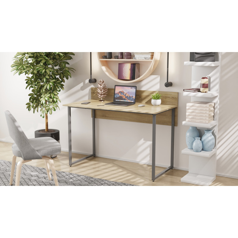 Письмовий стіл Ferrum-decor Скай 75x120x70 сірий ДСП Дуб Сонома 16мм (FRD-101572)