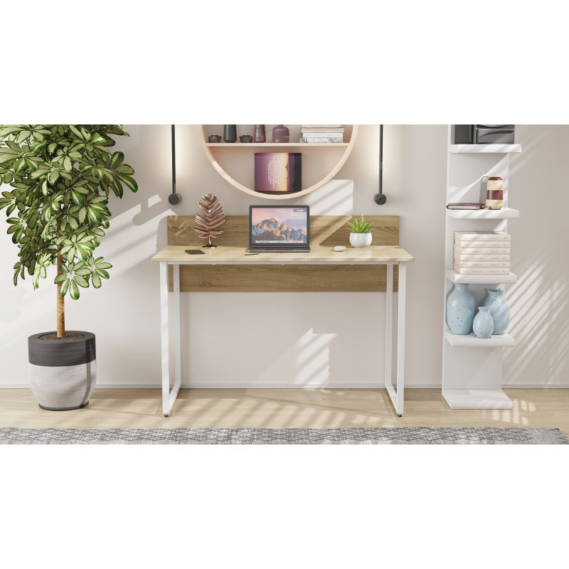 Письменный стол Ferrum-decor Скай 75x140x70 белый ДСП Дуб Сонома 16мм (FRD-101112)
