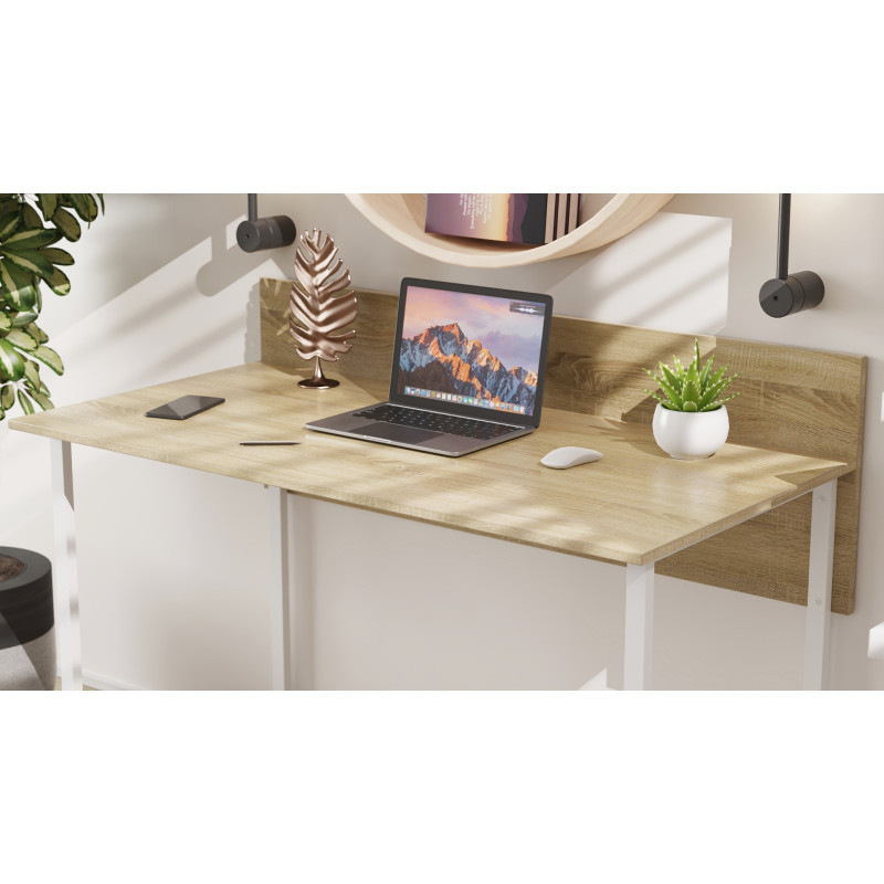 Письменный стол Ferrum-decor Скай 75x140x70 белый ДСП Дуб Сонома 16мм (FRD-101112)