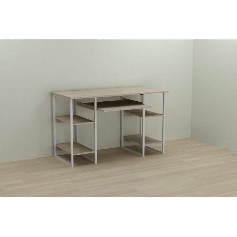 Письменный стол Ferrum-decor Тим 75x120x70 белый ДСП Дуб Сонома 16мм (FRD-101372)