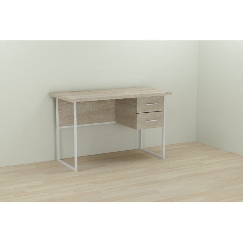 Письмовий стіл Ferrum-decor Дакота 76x120x70 білий ДСП Дуб Сонома 32мм (FRD-102122)