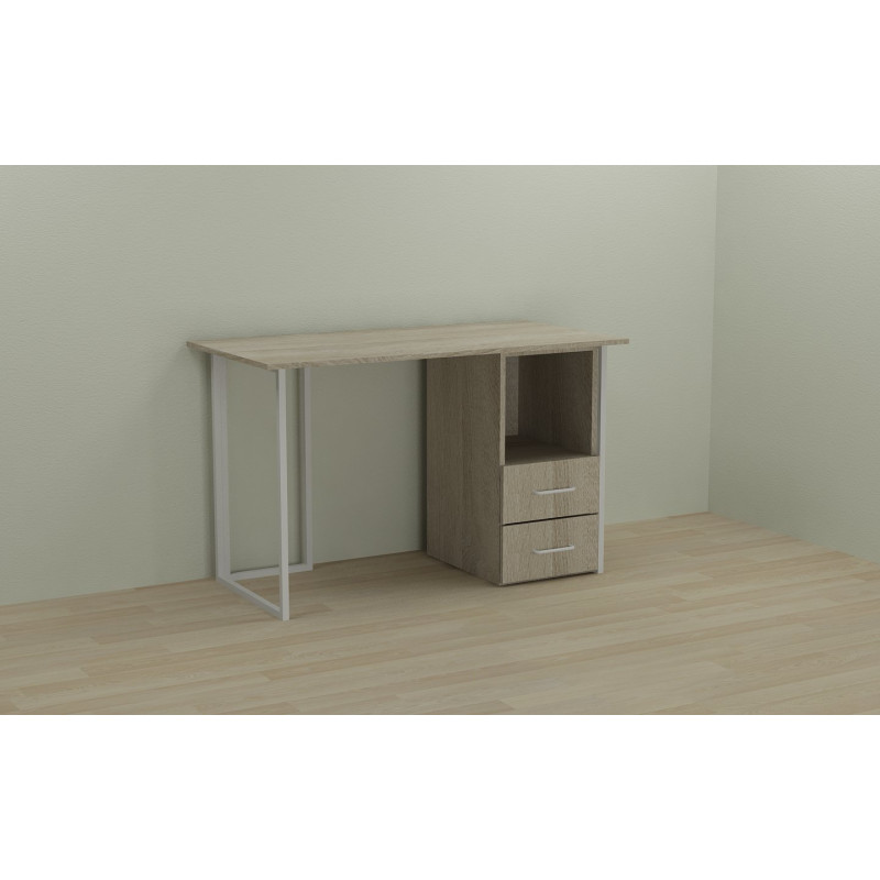 Письменный стол Ferrum-decor Отто 75x140x60 белый ДСП Дуб Сонома 16мм (FRD-101032)