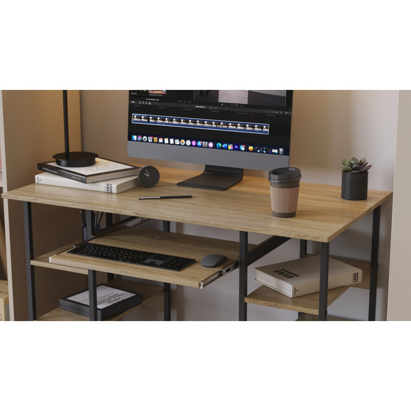 Письмовий стіл Ferrum-decor Скай 75x120x60 сірий ДСП Дуб Сонома 16мм (FRD-101542)