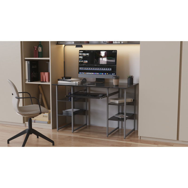Письменный стол Ferrum-decor Скай 75x140x70 серый ДСП Дуб Сонома 16мм (FRD-101582)