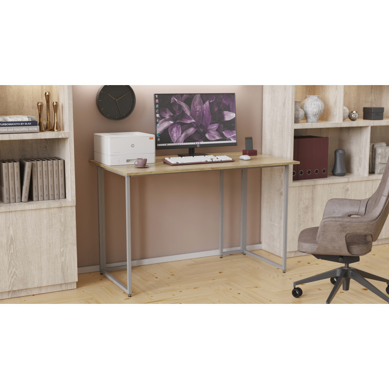 Письмовий стіл Ferrum-decor Ханна 75x100x60 сірий ДСП Дуб Сонома 16мм (FRD-101392)