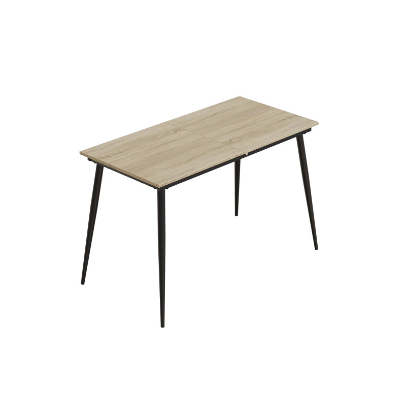 Стол кухонный раскладной Данди на конусных ногах Ferrum-decor 75x120 160)x70 Черный металл ДСП Дуб Сонома 16 мм (FRD-106780)