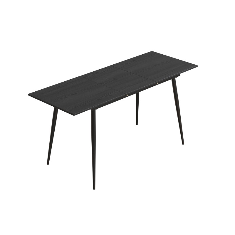 Стол кухонный раскладной Данди на конусных ногах Ferrum-decor 75x120 160)x60 Черный металл ДСП Сосна Кембра 16 мм (FRD-106770)