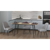 Стіл кухонний розкладний Данді на конусних ногах Ferrum-decor 75x120 160)x70 Чорний метал ДСП Дуб Сонома 16 мм (FRD-106780)