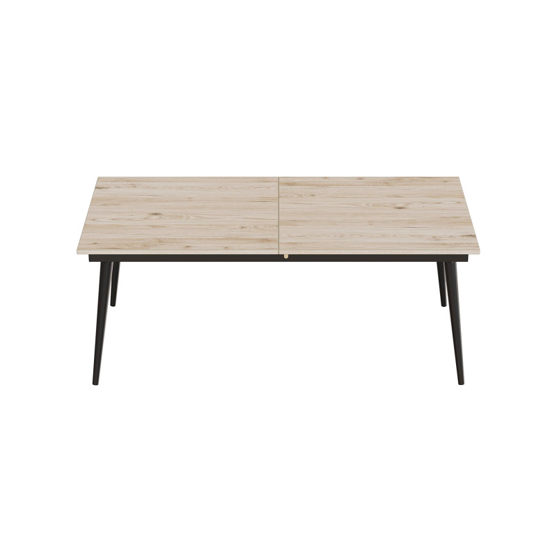 Стіл трансформер журнальний Dandi Small Ferrum-decor 45x120 160)x60 Чорний метал ДСП Дуб Сан-Марино 16 мм (FRD-106790)