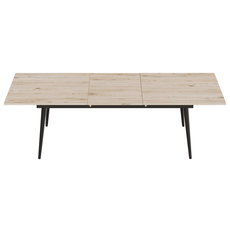 Стіл трансформер журнальний Dandi Small Ferrum-decor 45x120 160)x60 Чорний метал ДСП Дуб Сан-Марино 16 мм (FRD-106790)