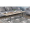 Стіл трансформер журнальний Dandi Small Ferrum-decor 45x120 160)x60 Чорний метал ДСП Дуб Сан-Марино 16 мм (FRD-106790)