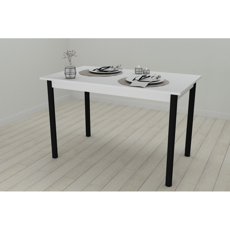 Стол кухонный Ferrum-decor Бенита 75x120x80 Черный ДСП Белое 16мм (FRD-106290)