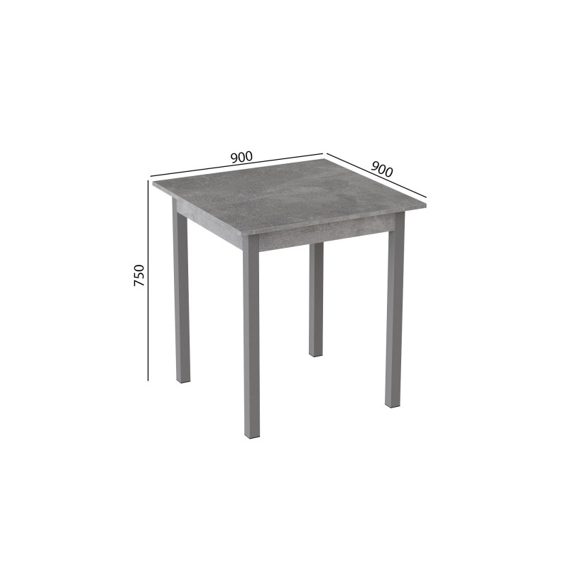 Стол кухонный Ferrum-decor Диего 75x90x90 Серый ДСП Бетон 16мм (FRD-105580)