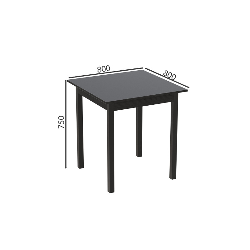 Стіл кухонний Ferrum-decor Агата 75x80x80 Чорний ДСП Сосна Кембра 16мм (FRD-105680)