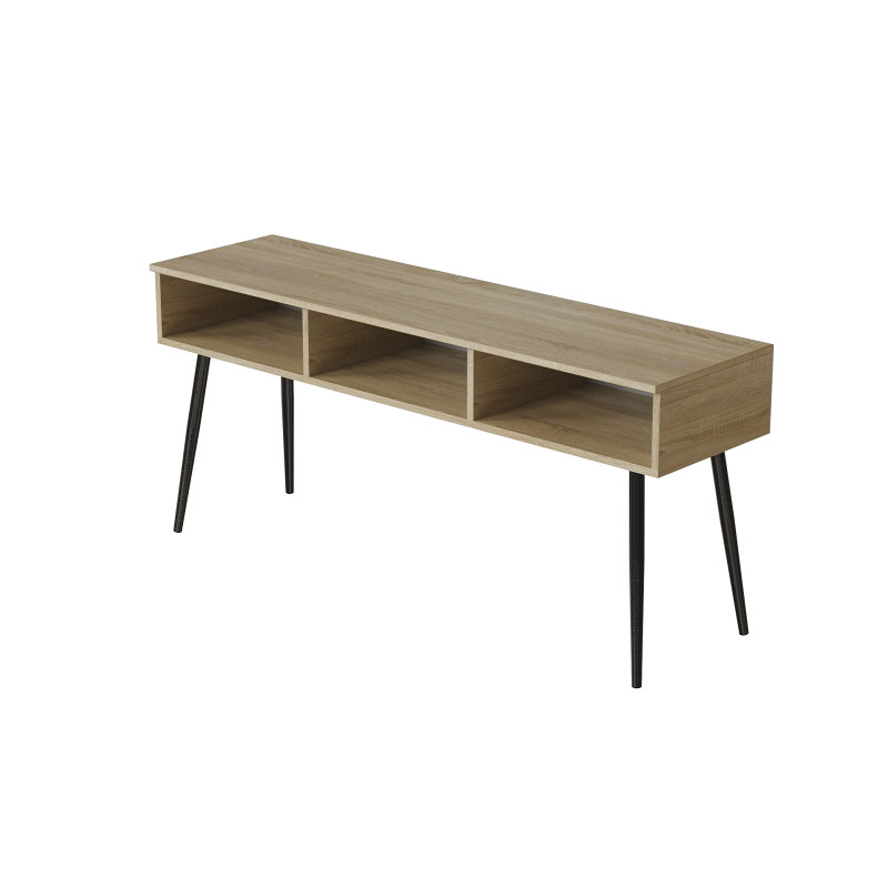 Тумба під телевізор Кентук Ferrum-decor 45x139x38 Чорний метал ДСП Дуб Сонома 16 мм (FRD-106730)