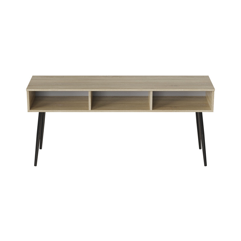 Тумба під телевізор Кентук Ferrum-decor 45x139x38 Чорний метал ДСП Дуб Сонома 16 мм (FRD-106730)