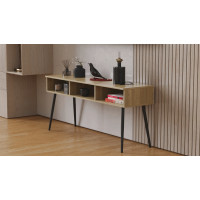 Тумба под телевизор Кентуки Ferrum-decor 45x139x38 Черный металл ДСП Дуб Сонома 16 мм (FRD-106730)