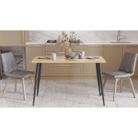 Стіл кухонний Марсель 50 Ferrum-decor 75x120x70 Чорний метал ДСП Дуб Артизан 32 мм (FRD-106710)