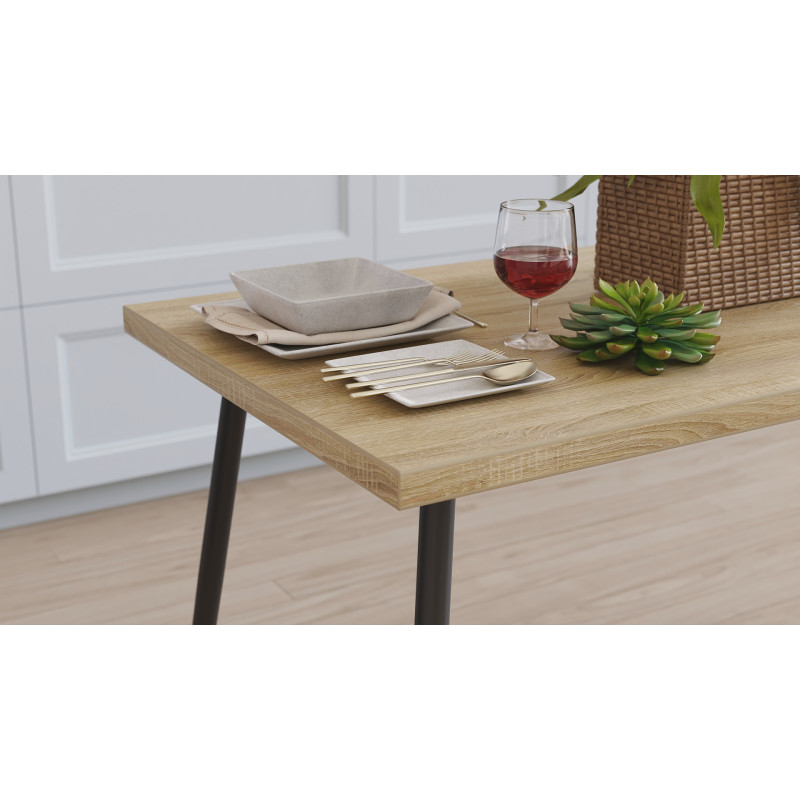 Стол кухонный Марсель 30 Ferrum-decor 75x120x70 Черный металл ДСП Дуб Сонома 32 мм (FRD-106690)