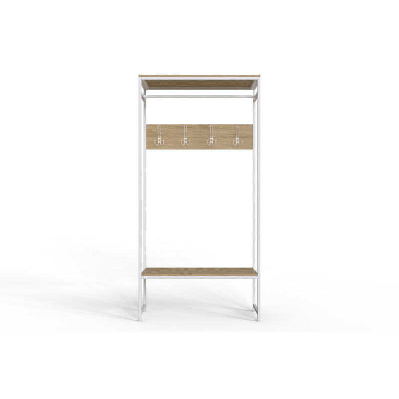 Вешалка напольная модульная Ferrum-decor Трелис 14 180x90x38 белый ДСП Дуб Сонома 16мм (FRD-104352)