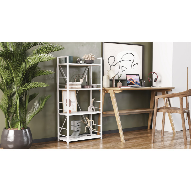 Етажерка 4/60 Ferrum-decor Серії Конект 120x60x28 білий ДСП Біле 16мм (FRD-104242)