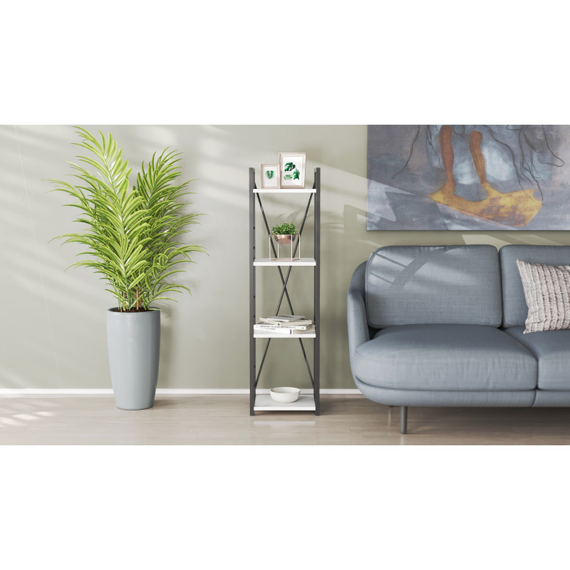 Етажерка 4/34 Ferrum-decor Серії Конект 120x34x28 чорний ДСП Біле 16мм (FRD-104272)
