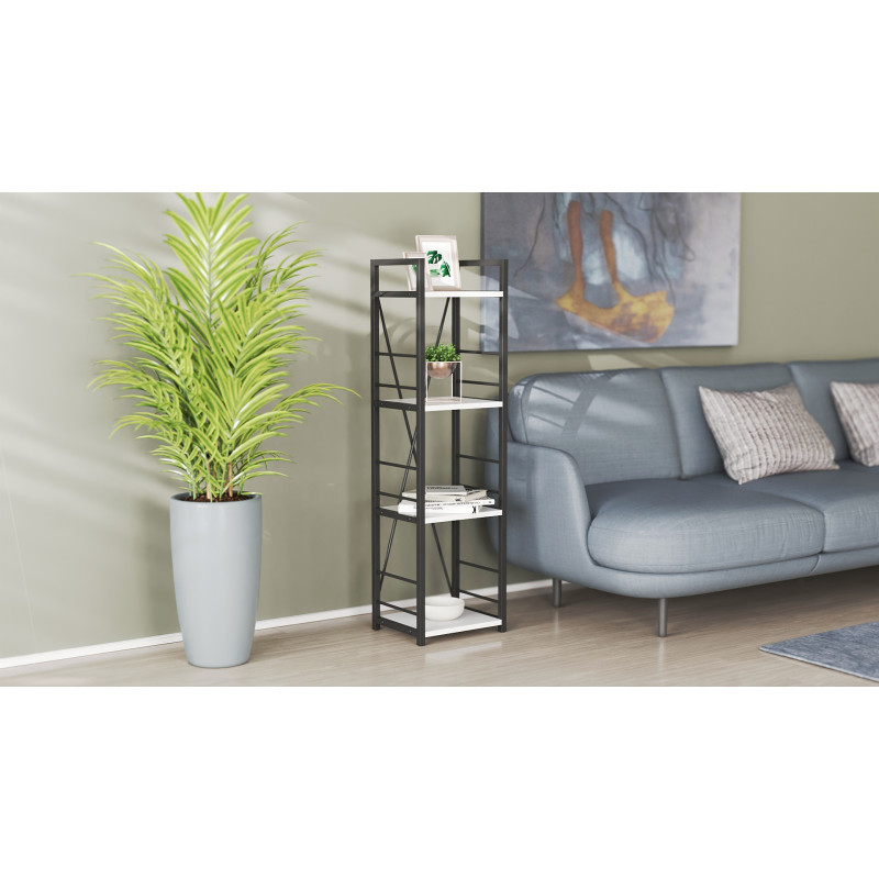Етажерка 4/34 Ferrum-decor Серії Конект 120x34x28 чорний ДСП Біле 16мм (FRD-104272)