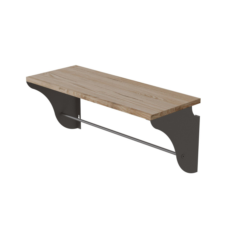 Полка настенная Ferrum-decor Комфи 260x600x240 металл Серый ДСП Дуб Сан-Марино 16 мм (FRD-102752)