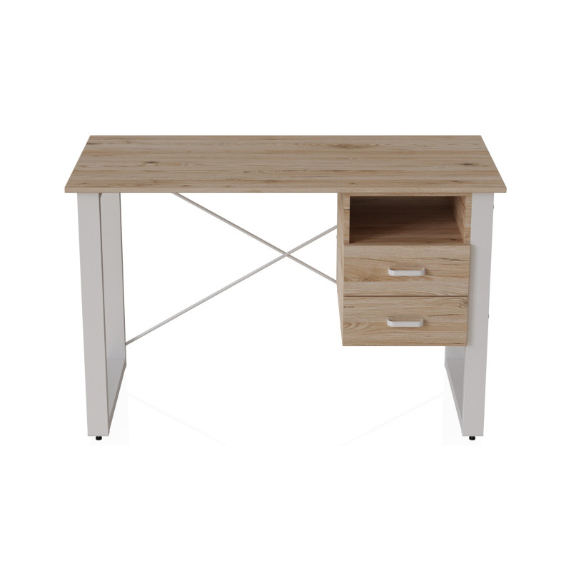 Письменный стол с ящиками Ferrum-decor Оскар 750x1400x600 металл Белый ДСП Дуб Сан-Марино 16 мм (FRD-103242)