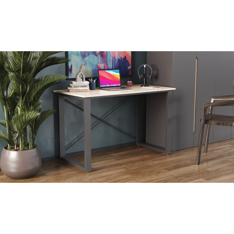 Письмовий стіл Ferrum-decor Драйв 750x1200x700 Чорний метал ДСП Дуб Сан-Марино 16 мм (FRD-103172)