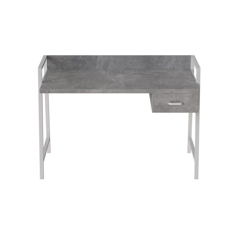 Письменный стол Ferrum-decor Комфорт 750x1000x600 Белый металл ДСП Бетон 32 мм (FRD-103442)
