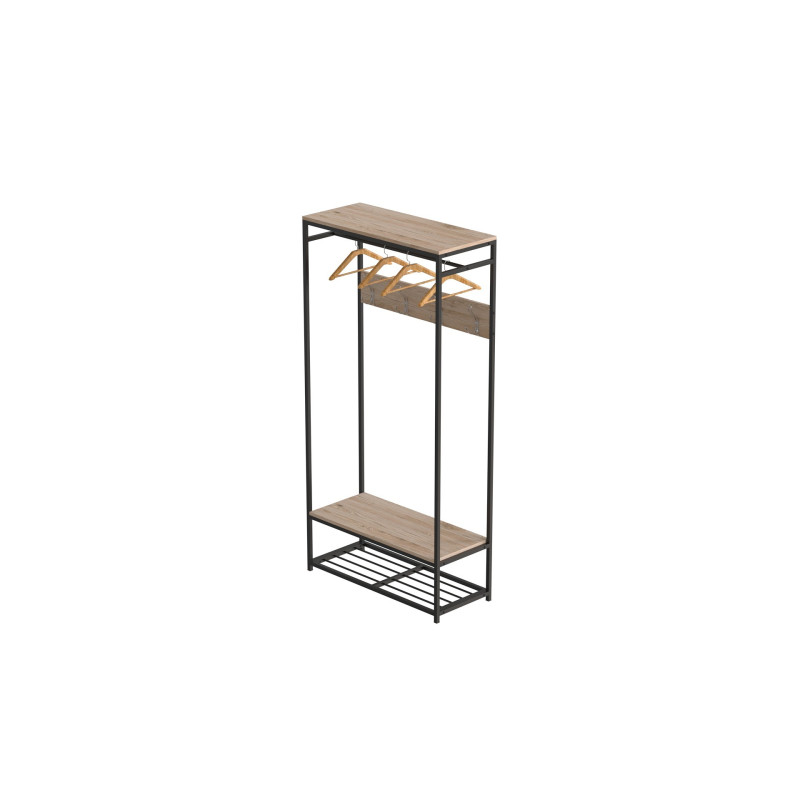 Вешалка напольная модульная Ferrum-decor Трелис 15 180x90x38 черный ДСП Дуб Сан-Марино 16мм (FRD-104362)