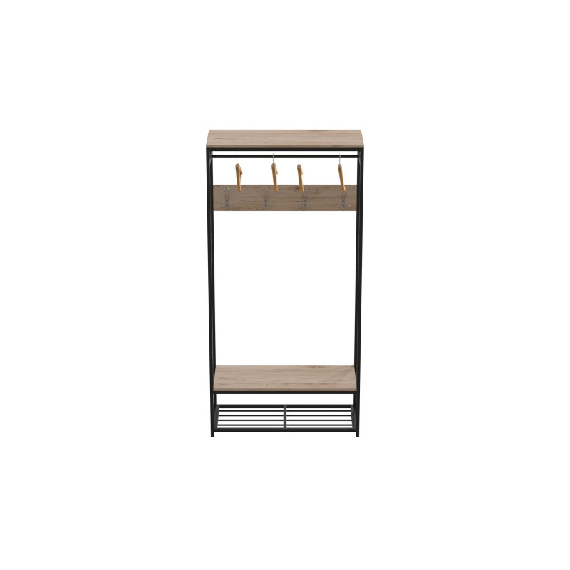 Вешалка напольная модульная Ferrum-decor Трелис 15 180x90x38 черный ДСП Дуб Сан-Марино 16мм (FRD-104362)