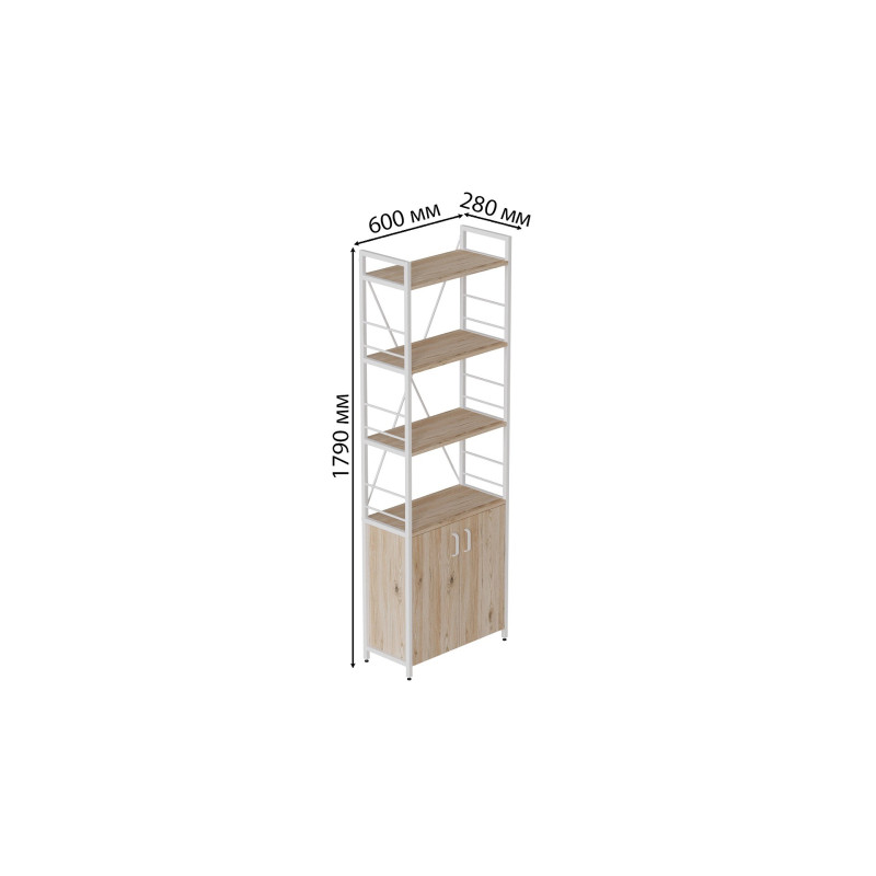 Етажерка 4/60 Ferrum-decor Серії Конект із тумбою 179x60x28 Білий ДСП Сан-Марино (FRD-104492)