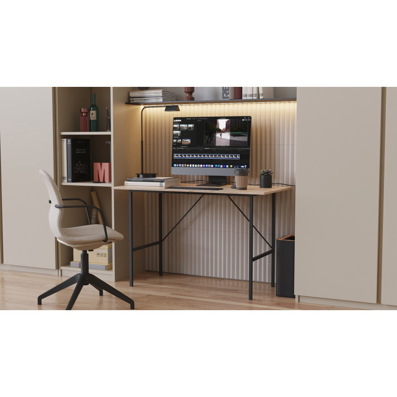 Стол письменный Line Тайм Ferrum-decor 750x1000x600 Черный металл ДСП Дуб Сан-Марино 16 мм (FRD-104872)