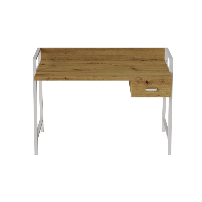 Письмовий стіл Ferrum-decor Комфорт 750x1200x600 Білий метал ДСП Дуб Артизан 32 мм (FRD-103462)