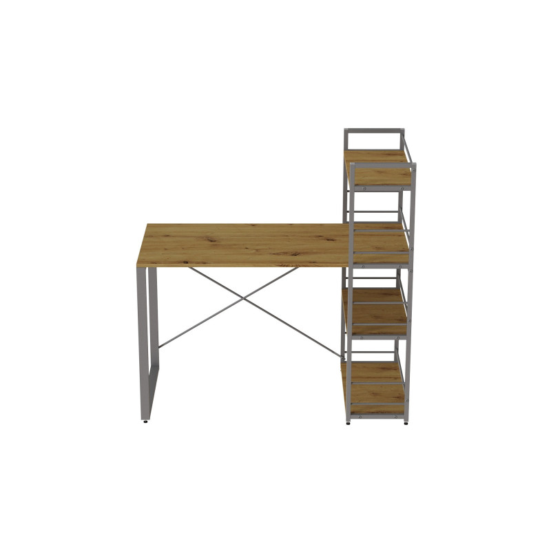 Письмовий стіл Ferrum-decor Серії Конект з етажеркою 75x120x60 сірий ДСП Дуб Артизан 16мм (FRD-104232)