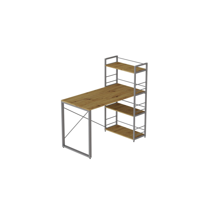 Письмовий стіл Ferrum-decor Серії Конект з етажеркою 75x120x60 сірий ДСП Дуб Артизан 16мм (FRD-104232)